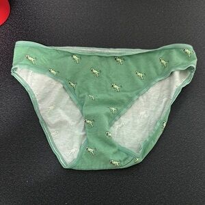 MeUndies Green Bikini Panties with Dino Print